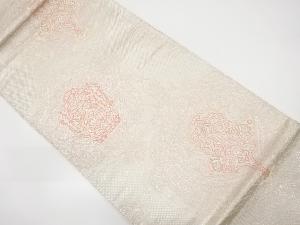 草花模様織出し袋帯